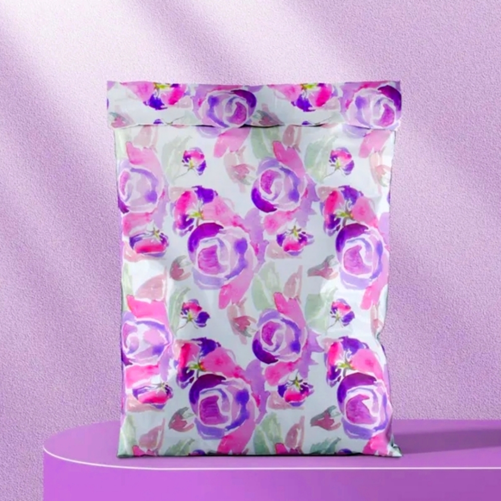 Poly Mailers 🪻 35 Purple Flower 10 X 13 Self Closing Poly Mailer Bags